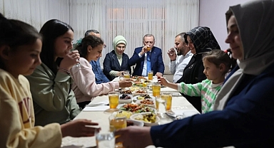 Cumhurbaşkanı Erdoğan, iftarda Taş ailesine misafir oldu