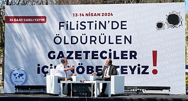 İstanbul'da, Filistin'de öldürülen gazeteciler için 24 saatlik tepki yayını sona erdi