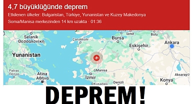 Manisa'da 4,8 büyüklüğünde deprem!
