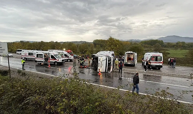 İşçi Servisi devrildi: 1 Ölü, 19 Yaralı