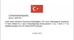 ADÜ Rektörü Kent oldu