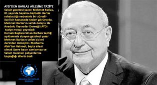 AYD'DEN BARLAS AİLESİNE TAZİYE