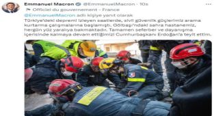 Cumhurbaşkanı Erdoğan'la görüşen Macron'dan Türkçe destek mesajı: Dayanışma içerisindeyiz